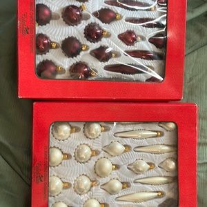 Sears roebuck and co vintage handmade glass ornaments. Made in Mexico